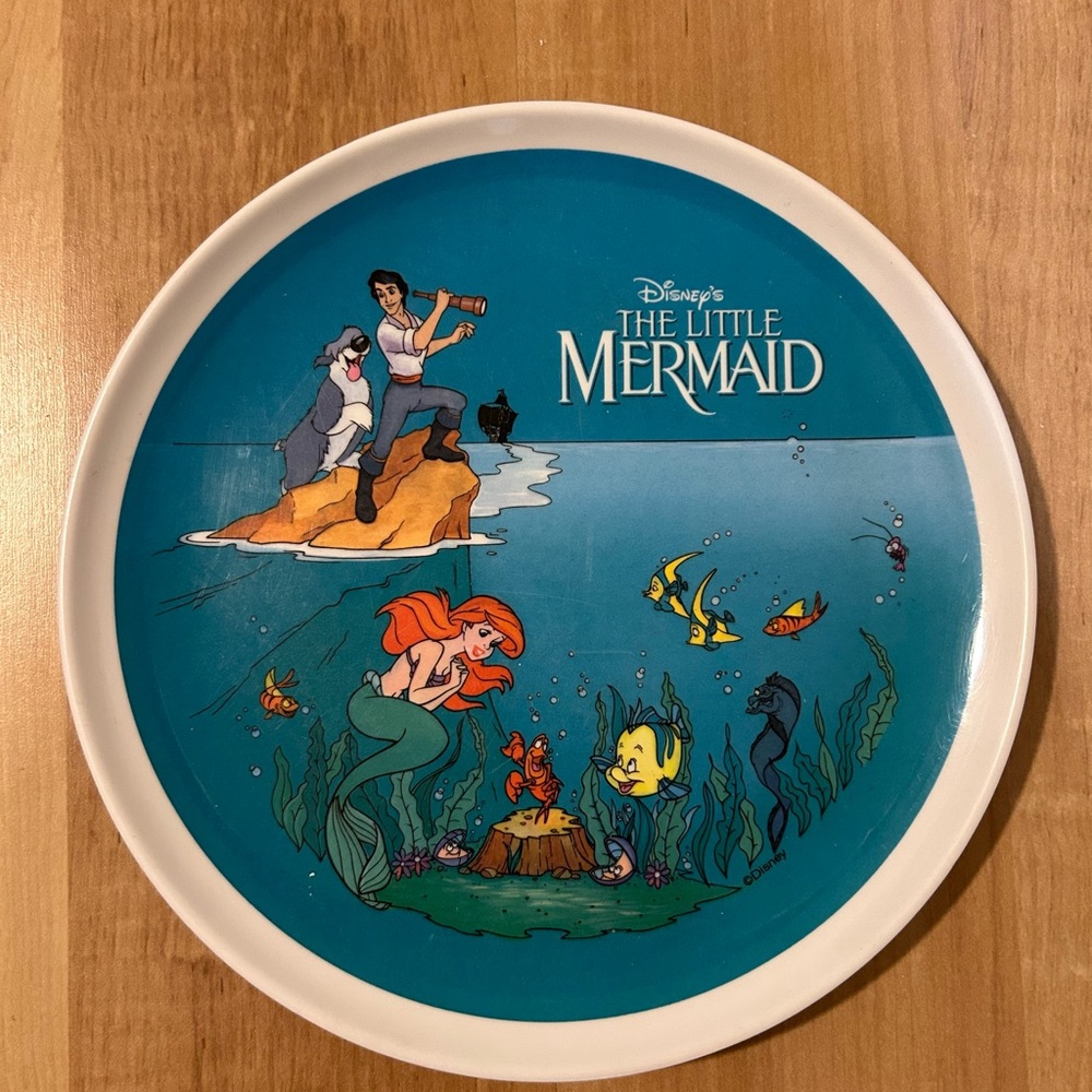 Vintage Plastic The Little Mermaid Plate